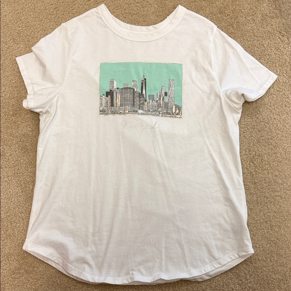 Old Navy White Tee with Mint Graphic